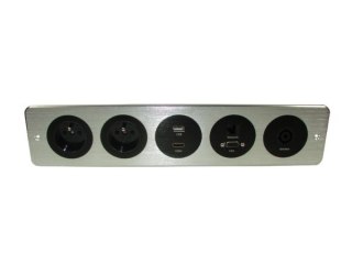 Media port Cova 2*230V 1*USB 1*HDMI 1*VGA 1*RJ45