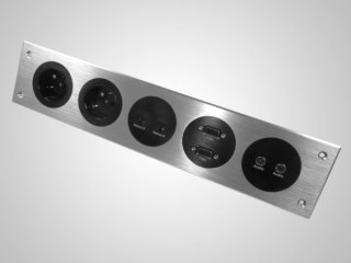 Media port Cova 2*230V 2*RJ45 2*VGA 2*mały jack