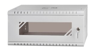 Szafa rack 19" 4U wisząca 450mm RAL7035 drzwi szk