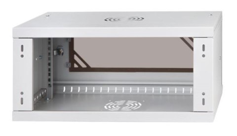 Szafa rack 19" 4U wisząca 450mm RAL7035 drzwi szk