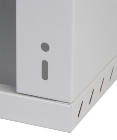 Szafa rack 19" 4U wisząca 450mm RAL7035 drzwi szk