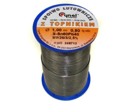 Cyna 1,00/ 500g Sn60Pb40 z topnikiem Cynel
