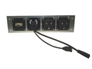 Media port Cova 2*230V 1*HDMI 1*VGA 1*USB srebrny