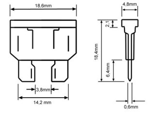 Oprawa bezpiecznika nożowego 1,5mm żółty op/100