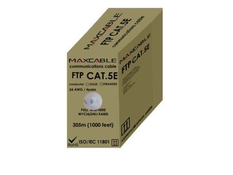Przewód FTP5E drut Cu 305m MAXCABLE