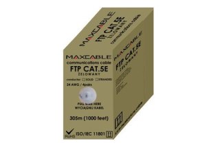 Przewód FTP5E drut Cu +żel 305m MAXCABLE HQ