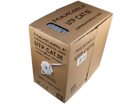Przewód UTP5 drut CCA szary 305m MAXCABLE