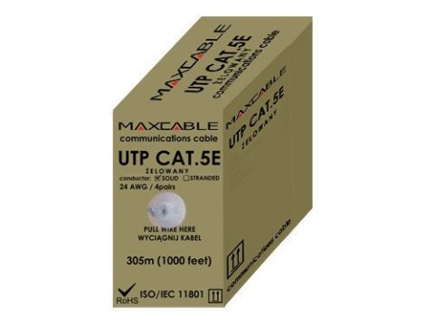 Przewód UTP5E drut Cu +żel 305m MAXCABLE II