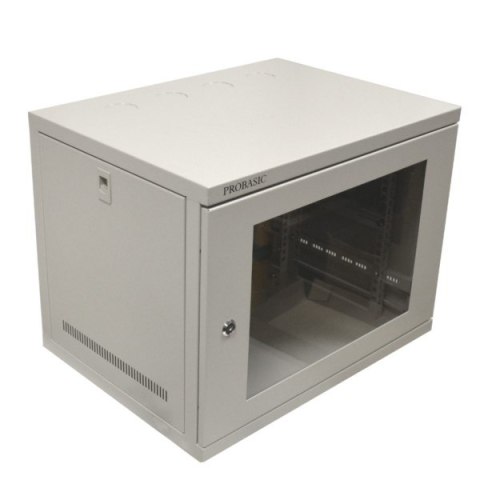 Szafa 19" wisząca ECO 8U 540x400 RAL7035 szkło