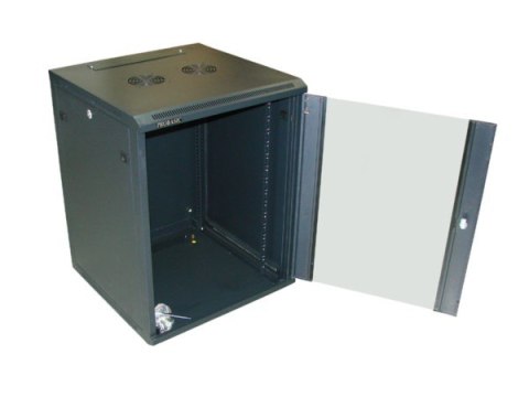 Szafa 19' wisząca ZETA 15U 600x600 RAL9004 szkło d