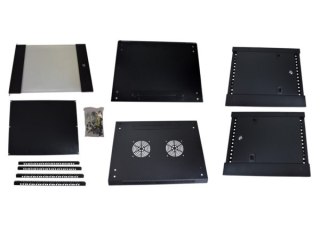 Szafa 19' wisząca ZETA 9U 600x450 RAL9004 szkłod