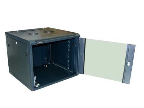 Szafa 19' wisząca ZETA 9U 600x600 RAL9004 szkłod