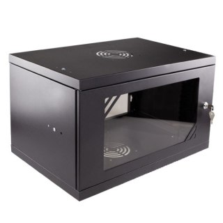 Szafa rack 19" 6U wisząca 525x350 RAL9004 drzwi s