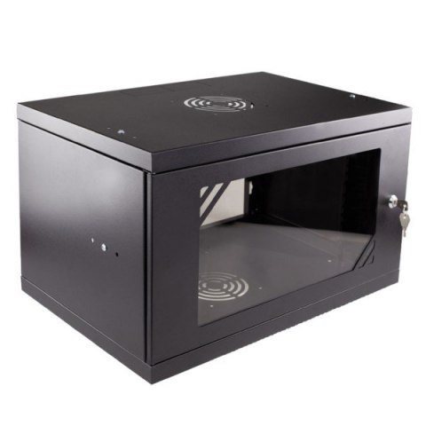 Szafa rack 19" 6U wisząca 525x350 RAL9004 drzwi s