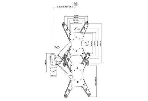 Uchwyt LCD TV 26"-47" 20kg przegubowy HQ