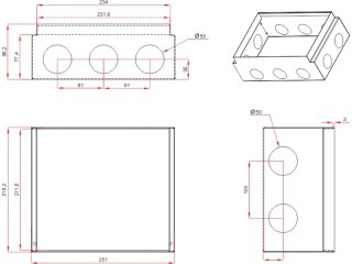 Adaptacyjna podstawa puszki podłogowej do wylewki betonowej, pasuje do puszki typu PP005 ALANTEC