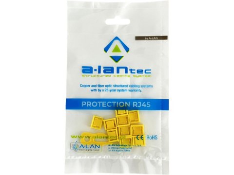 Blokada gniazda USB przed nieautoryzowanym wpięciem, kolor żółty (opakowanie 10 szt. + klucz) ALANTEC