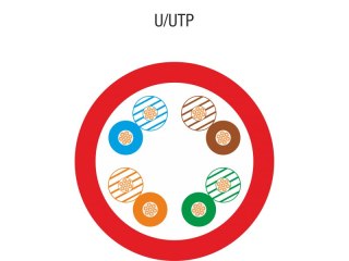 Kabel U/UTP typu linka kat.5e PVC 4x2x26/7AWG 100m czerwona ALANTEC