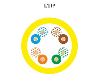 Kabel U/UTP typu linka kat.5e PVC 4x2x26/7AWG 100m żółta ALANTEC