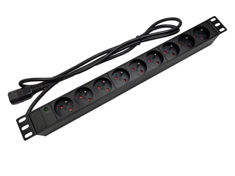 Listwa zasilająca 19" 230V - 9 gniazd (typu E - CEE 7/5), kabel 1,8m C20 ALANTEC