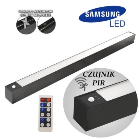 Oprawa led Cabail 40W 4000K 1,2m czarna PIR