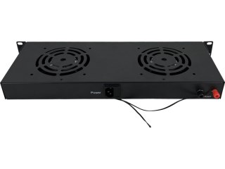 Panel wentylacyjny 19" 1U, 2 wentylatory, cyfrowy, kolor czarny ALANTEC