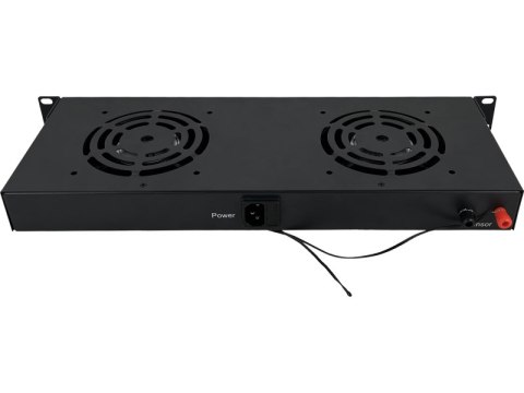 Panel wentylacyjny 19" 1U, 2 wentylatory, cyfrowy, kolor czarny ALANTEC