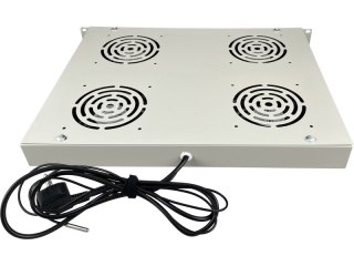 Panel wentylacyjny 19" 1U, 4 wentylatory, termostat, kolor szary ALANTEC
