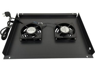 Panel wentylacyjny dachowy, 2 wentylatory, do szaf 600x600, kolor czarny ALANTEC