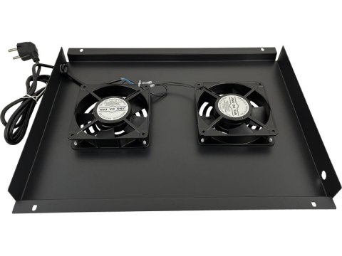 Panel wentylacyjny dachowy, 2 wentylatory, do szaf 600x600, kolor czarny ALANTEC