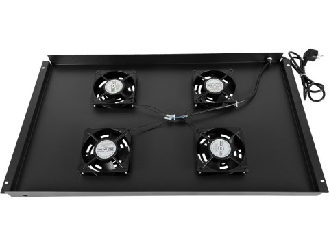 Panel wentylacyjny dachowy, 4 wentylatory, do szaf 600x1000, kolor czarny ALANTEC