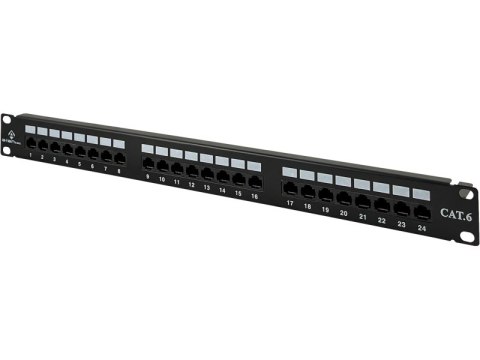 Patch panel UTP kat.6, 24 porty LSA z półką 1U ALANTEC