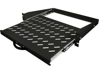 Półka wysuwana 19" 2U głęb. 350mm, kolor czarny, 4 punkty mocowania ALANTEC