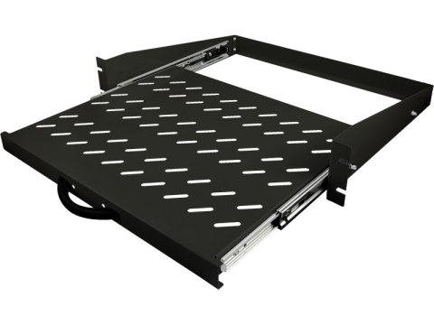 Półka wysuwana 19" 2U głęb. 350mm, kolor czarny, 4 punkty mocowania ALANTEC