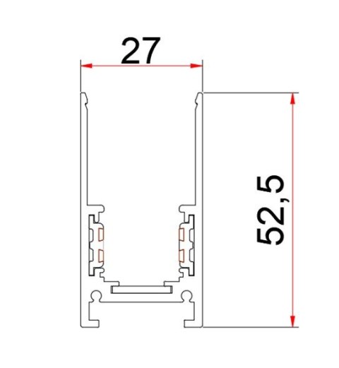 Szynoprzewód magnetyczny natynkowa czarna 2,0m