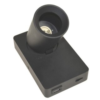 Lampa spotlight Taft 1xGU10 czarna gniazdo usb