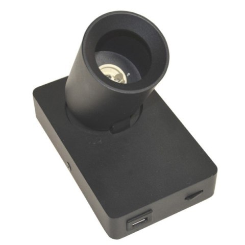 Lampa spotlight Taft 1xGU10 czarna gniazdo usb