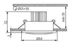 Oprawa sufitowa KSENIA DL-POWER LED-B *