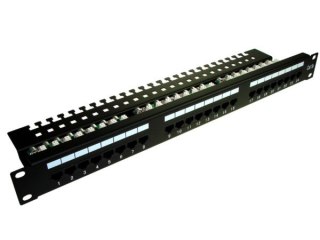 Patch panel 24-port UTP5e 1U 19" półka organizer
