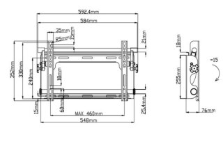 Uchwyt LCD TV 23"-37" 40kg uchylny srebrny