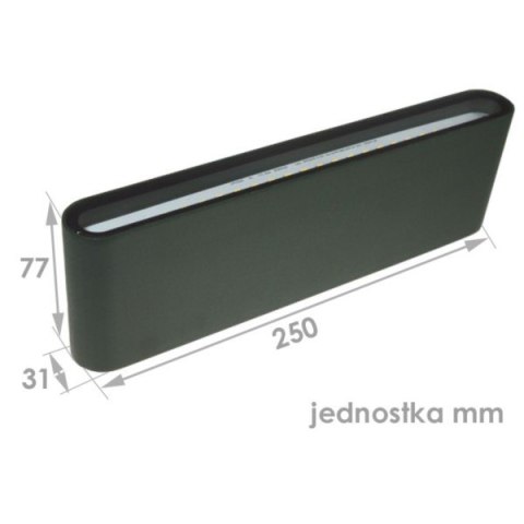 Oprawa elewacyjna LED Flow 1*9w 4000K RAL6005