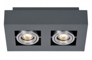 Oprawa sufitowa Pita Black+Silver ruchoma prostoką