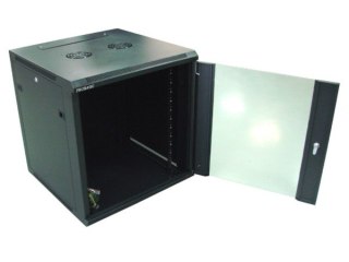 Szafa 19' wisząca ZETA 12U 600x600 RAL9004 szkło d