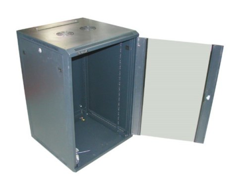 Szafa 19' wisząca ZETA 18U 600x600 RAL9004 szkło d