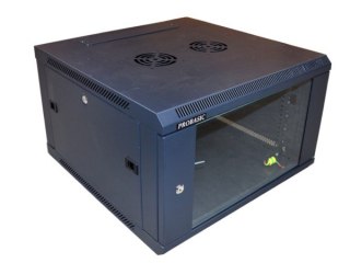 Szafa 19' wisząca ZETA 6U 600x600 RAL9004 szkłod