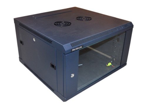 Szafa 19' wisząca ZETA 6U 600x600 RAL9004 szkłod