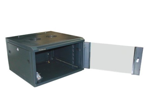 Szafa 19' wisząca ZETA 6U 600x600 RAL9004 szkłod