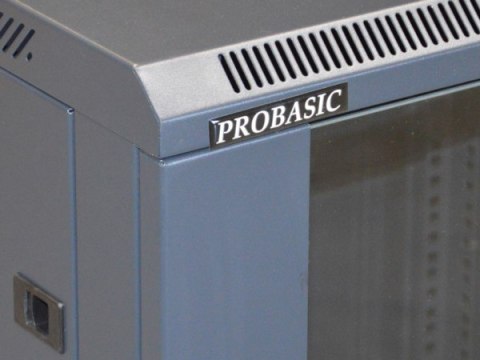 Szafa 19' wisząca ZETA 6U 600x600 RAL9004 szkłod