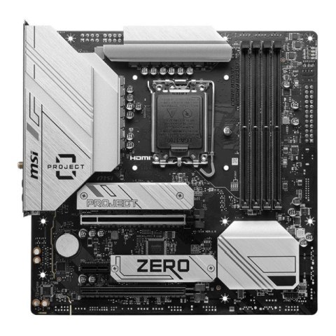 Płyta MSI B760M PROJECT ZERO  B760 DDR5 SATA3 M.2 USB3.2 WiFi BT PCIe5.0 s.1700 mATX
