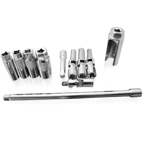 Klucze do świec zapłonowych 11 elem. zestaw kluczy przedłużek w walizce Bituxx